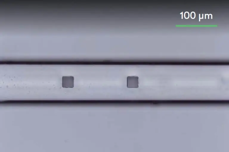 femto laser drill square hole in fiber